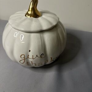 White and Gold Pumpkin Vase